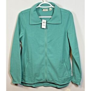 Ladies LL Bean Glacier Teal Fleece Jacket Size Small Petite NWT